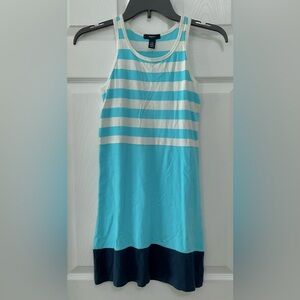 GAP Kids Aqua and Navy Striped Tank Dress